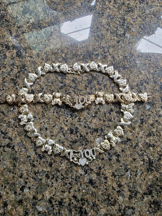 Jewelry - Gold-Tone "Love You" Heart & Flower Necklace - Women Jewelry